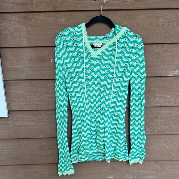 Royal Robbins Teal Chevron Knit Women’s Hoodie size L - Picture 1 of 4